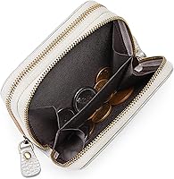 Vista 5 de GOIACII Cartera pequeña de cuero genuino para mujer, con bloqueo RFID para tarjetas de crédito