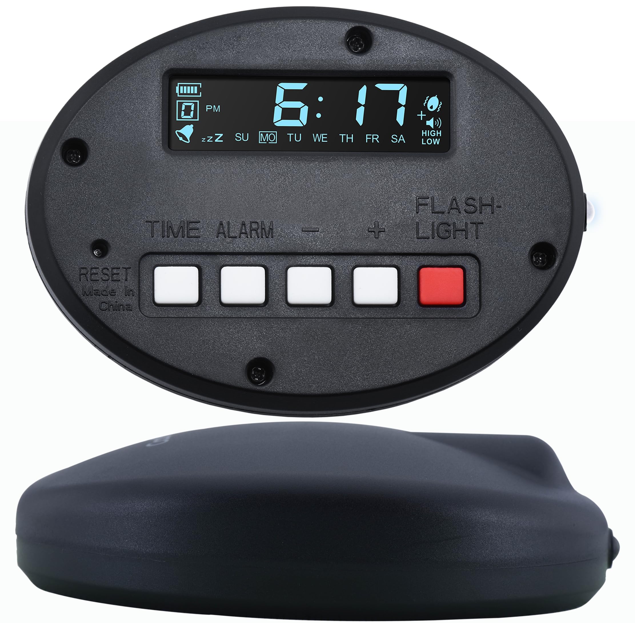 Coolfire Reloj despertador vibratorio recargable, funciona con pilas, para adultos y adolescentes, reloj despertador agitador de cama para personas que duermen mucho, viajeros y personas con