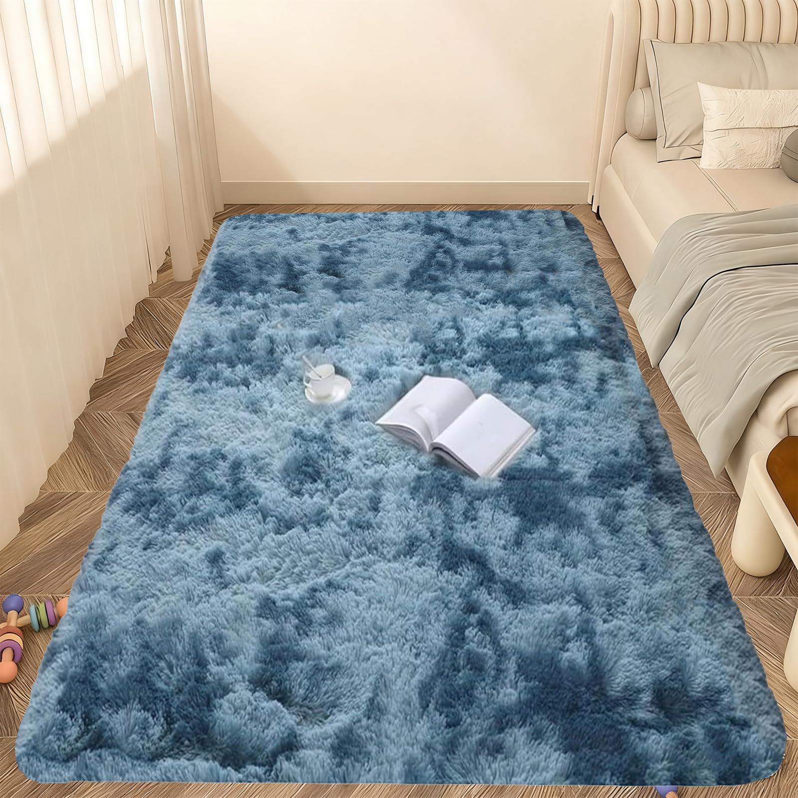 Tapis à poils longs qui ne perd pas ses poils, grand format doux et antidérapant
