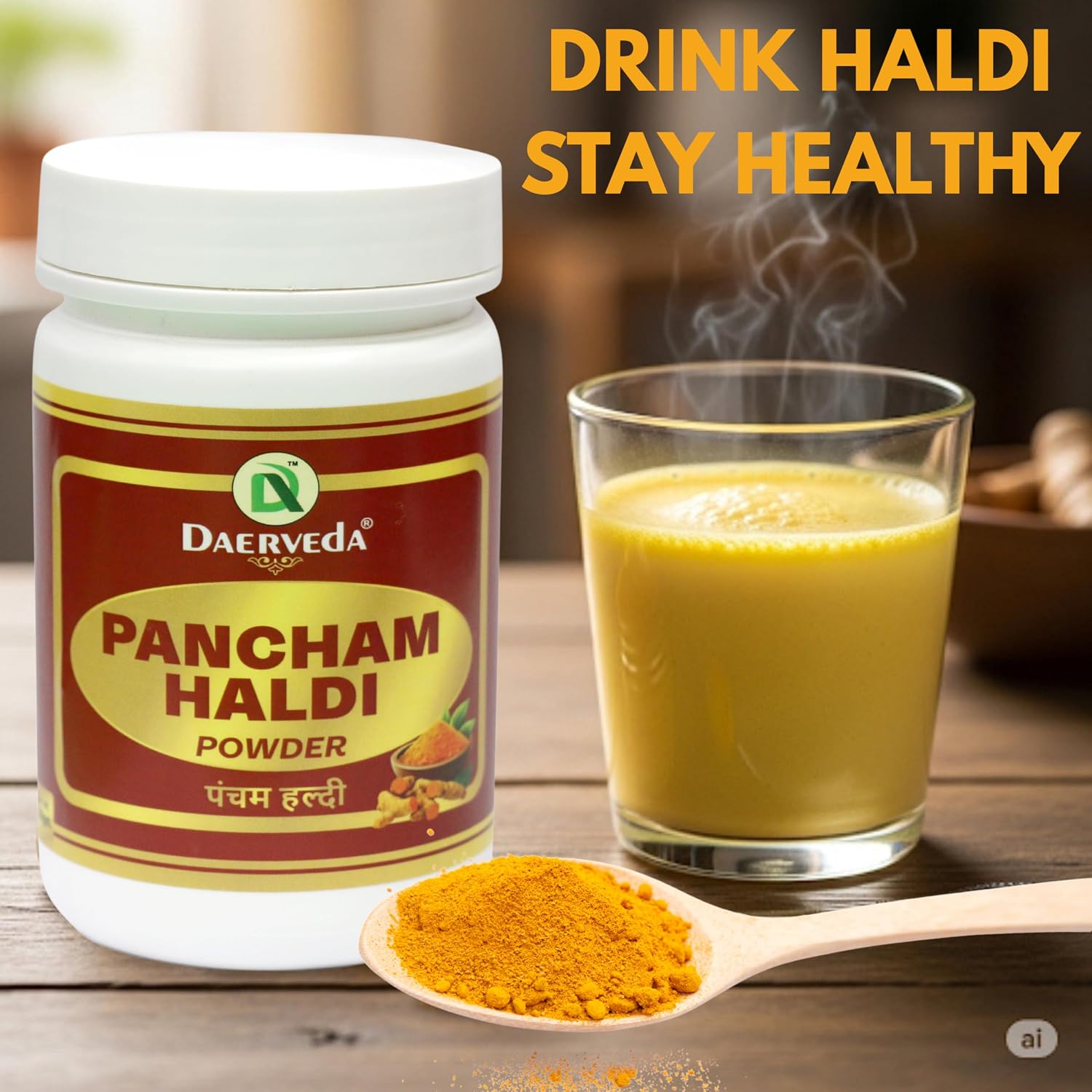 Dev Ayurveda Pancham Haldi Powder, Ayurvedic Blend of 5 Types of Haldi (3.52 Oz/100gm)