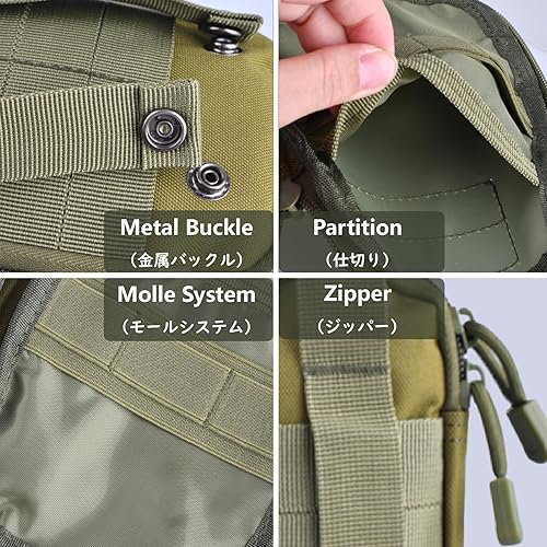 Miniatura 3 de JEELAD Molle Pouches - Bolsas tácticas EDC bolsa de herramientas para colgar en la cintura, bolsa de accesorios de transporte militar, bolsa de