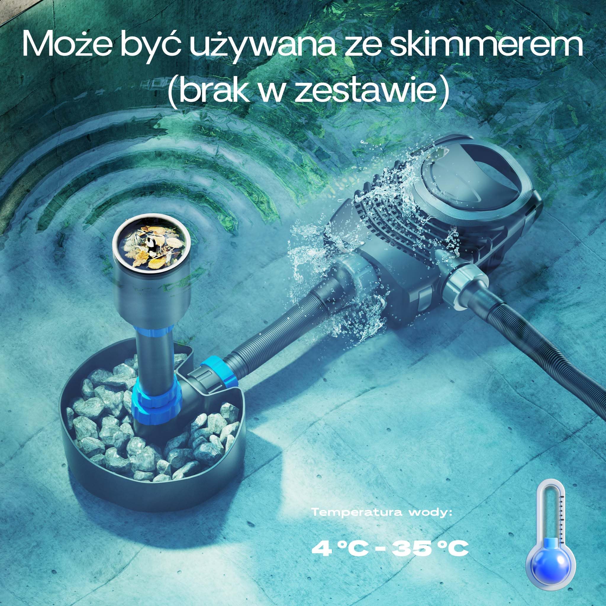SunSun Kompletny zestaw: CPF-5000 filtr ciśnieniowy do stawu 9000 l z 11 W UV-C, NEO-2800 SuperECO pompa do oczka wodnego 3000 l/h 10 W, 5 m wąż do oczka wodnego 38 mm (1 1/2"), zaciski do węża W1 44