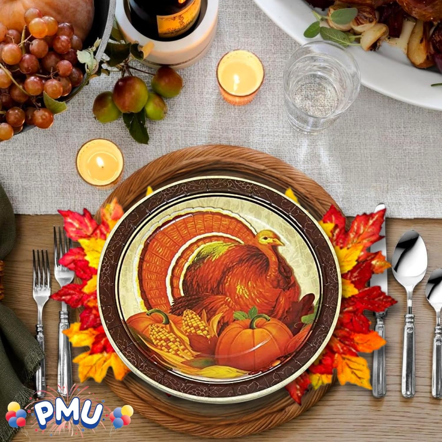 PMU Thanksgiving 9inch Plate Tableware and Party Decoration (8/pkg) Pkg/6