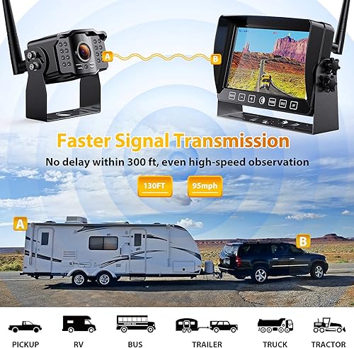 Miniatura 3 de CTYC5 - Cámara magnética solar inalámbrica de respaldo, instalación de 2 minutos, verdadera inalámbrica, sin agujeros de perforación, monitor HD de