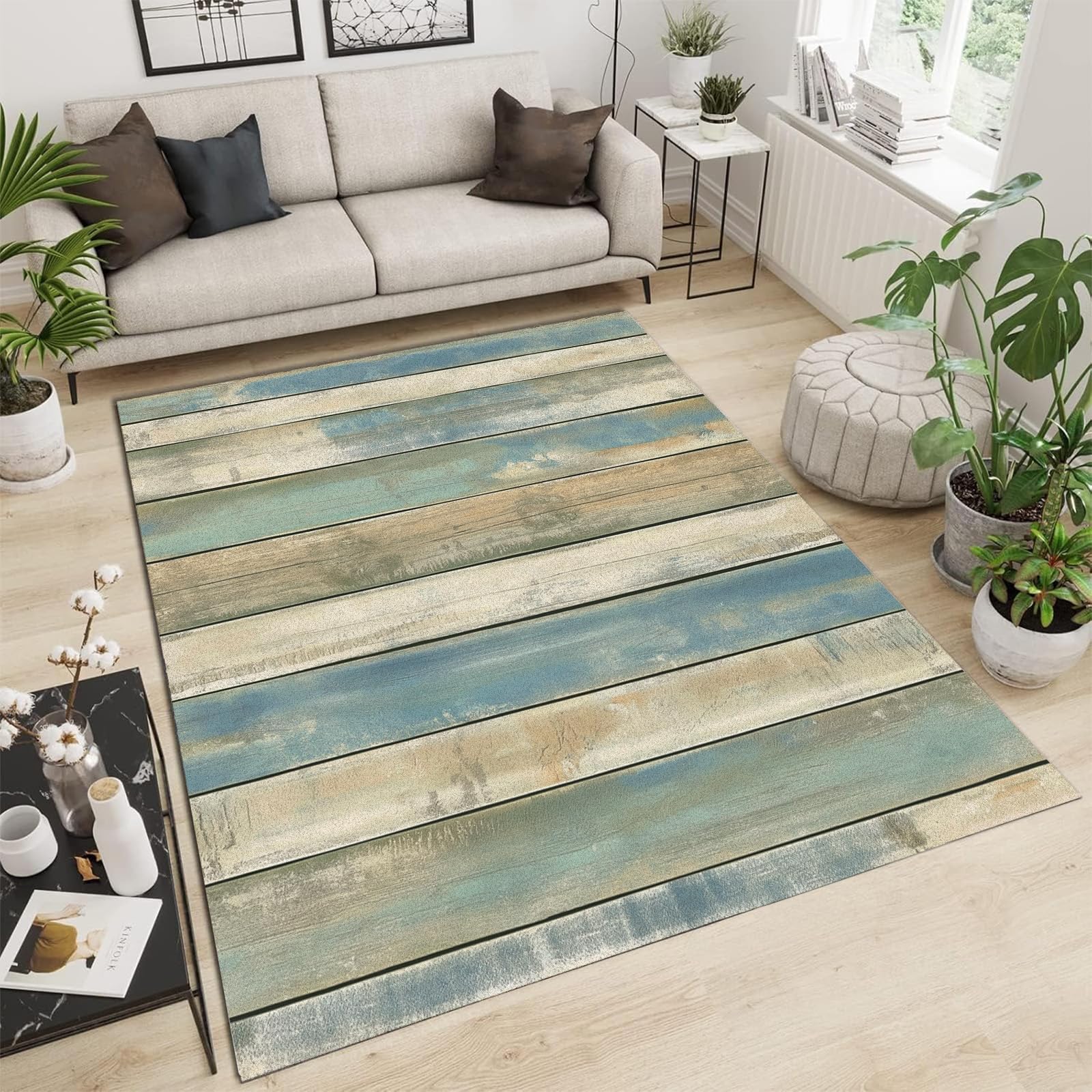 Tapis salon lavable antidérapant grand format doux et résistant intérieur extérieur