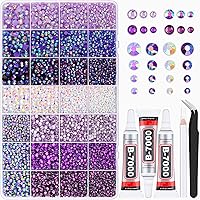 Vista 9 de BELLEBOOST 50g Juego de Perlas Planas y Diamantes de Imitación 1-Rosa y Blanco, Tamaño Mixto 3-10mm, Resina, Diamantes de Imitación y Medias Perlas