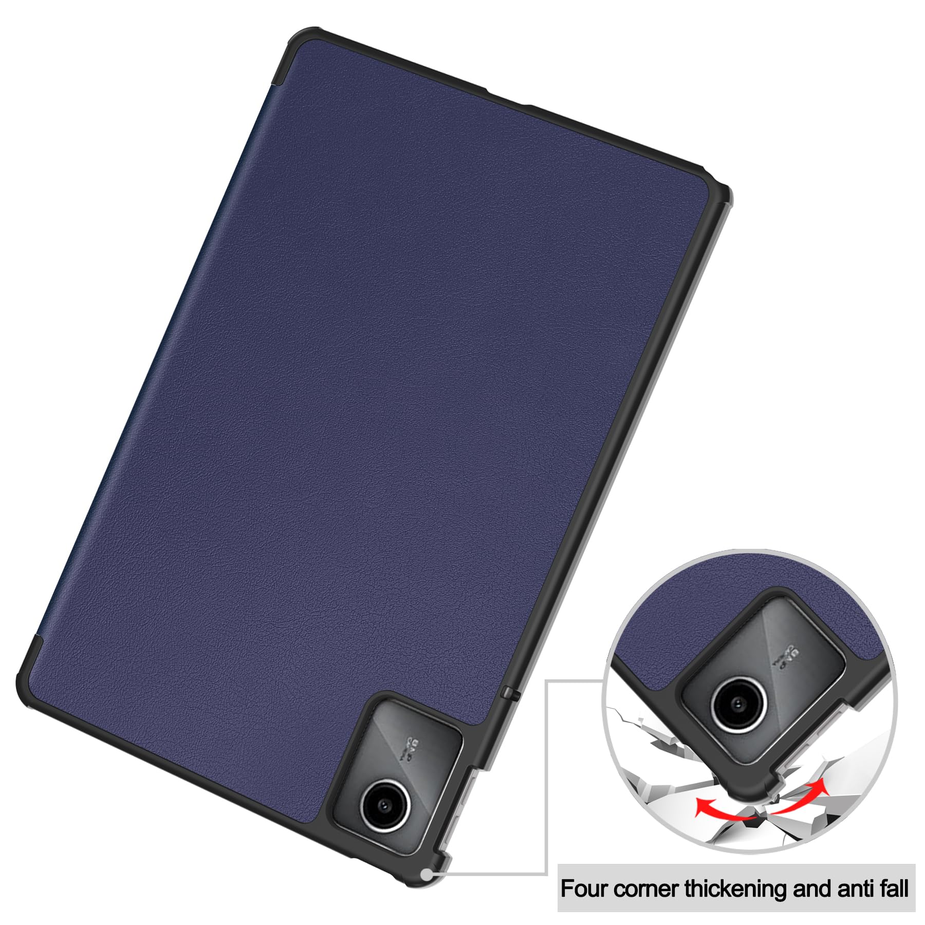 Rojeuinn Cover per Lenovo Tab M11 2024 11 inches custodie+1 Pezzi Vetro Temperato,Gomma Protezione Protettivo,Ultra Sottile Antiurto Anti-Graffio TPU Flessibile Case-Nero