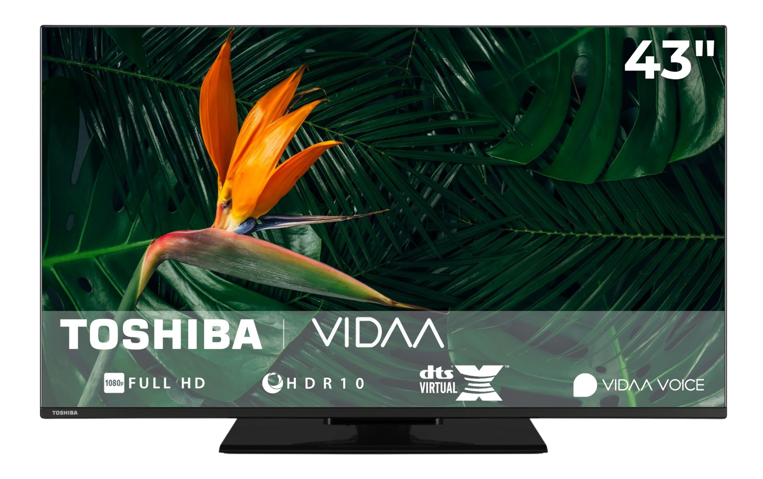 Toshiba Fernseher 43 Zoll Smart TV VIDAA Full HD Fernseher HDR Smart TV mit Triple-Tuner und Bluetooth, LED TV 43LV3F63DA