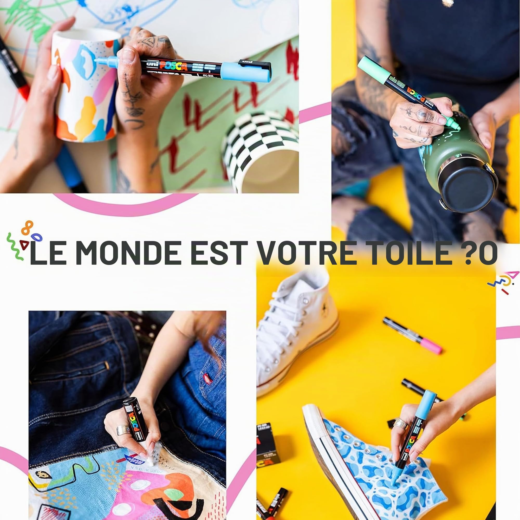 Uni Posca Lot de 8 Marqueurs d’art avec coffret cadeau, tons de terre - PC-3M