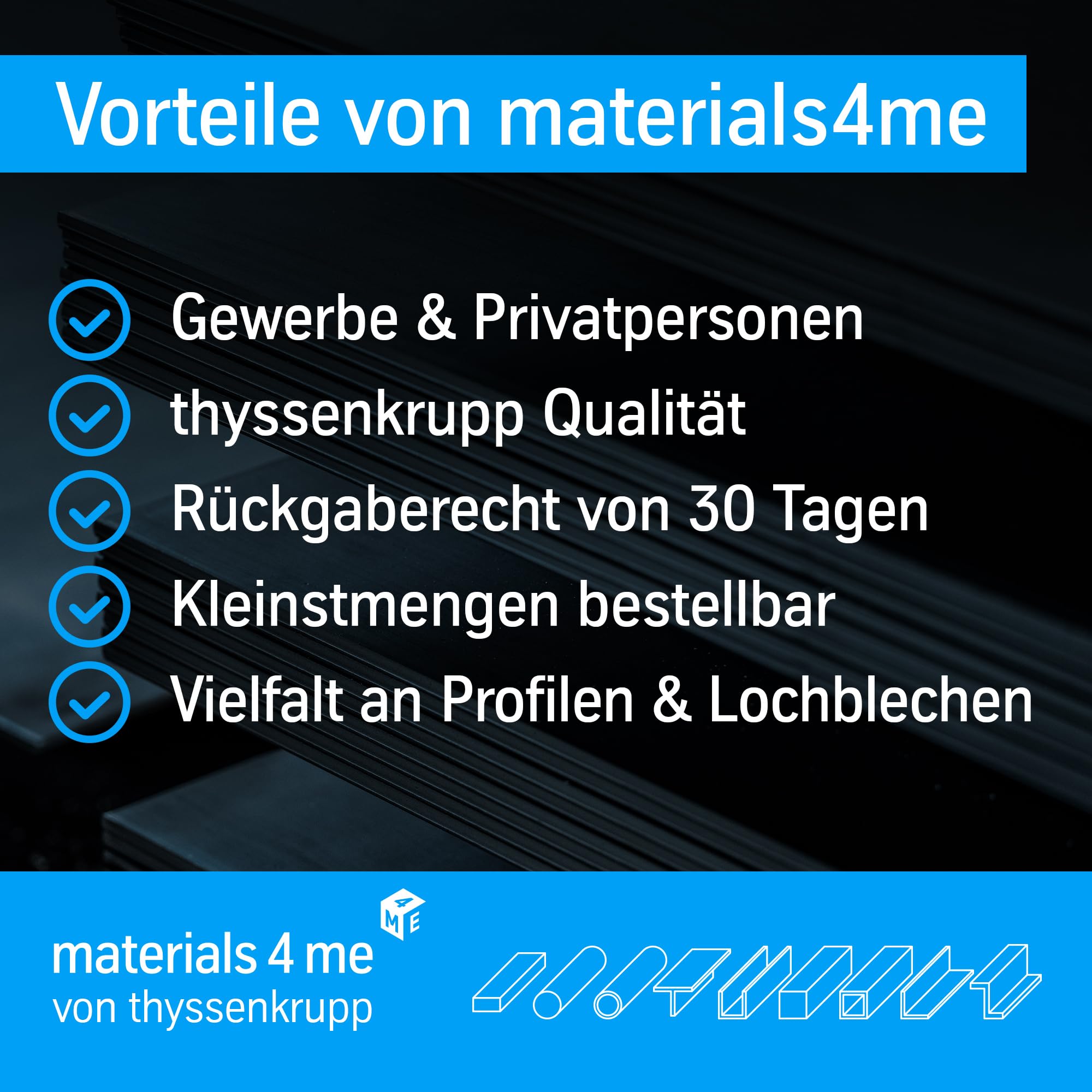 thyssenkrupp Lochblech Edelstahl RV3-5 V2A 1 mm (1500 x 500 mm) umlaufender Längs- und Stirnrand