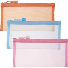 3pcs Mini Mesh Makeup Bags, Small Zipper Mesh Makeup Bags, Portable Cosmetic Pouch for Woman Purse Lipstick Keys Essentials Items Earphone Bank Cards - Orange & Pink & Blue