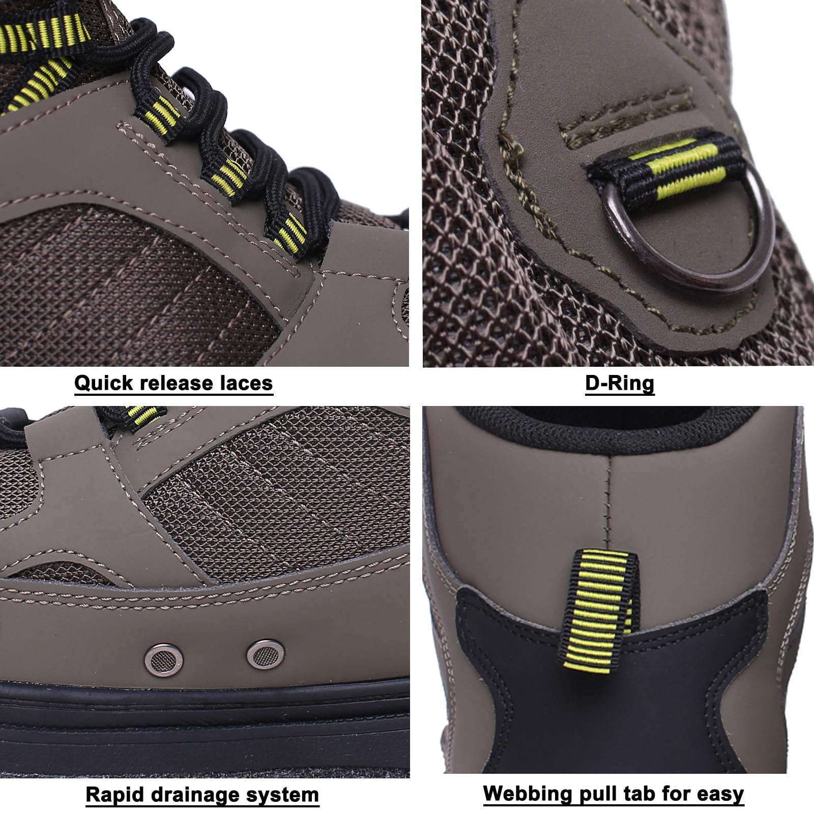 Raprance Botas de pesca para hombre, suela de fieltro y tacos de goma para pesca con mosca