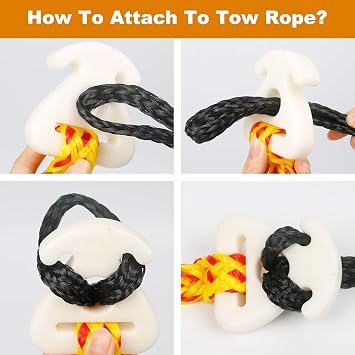 2 Pcs Boat Tube Towable Rope Quick Connector for Tubing | Boat Tow Harness for Tubing, Self Centering Tow Harness for Boat WaterSports