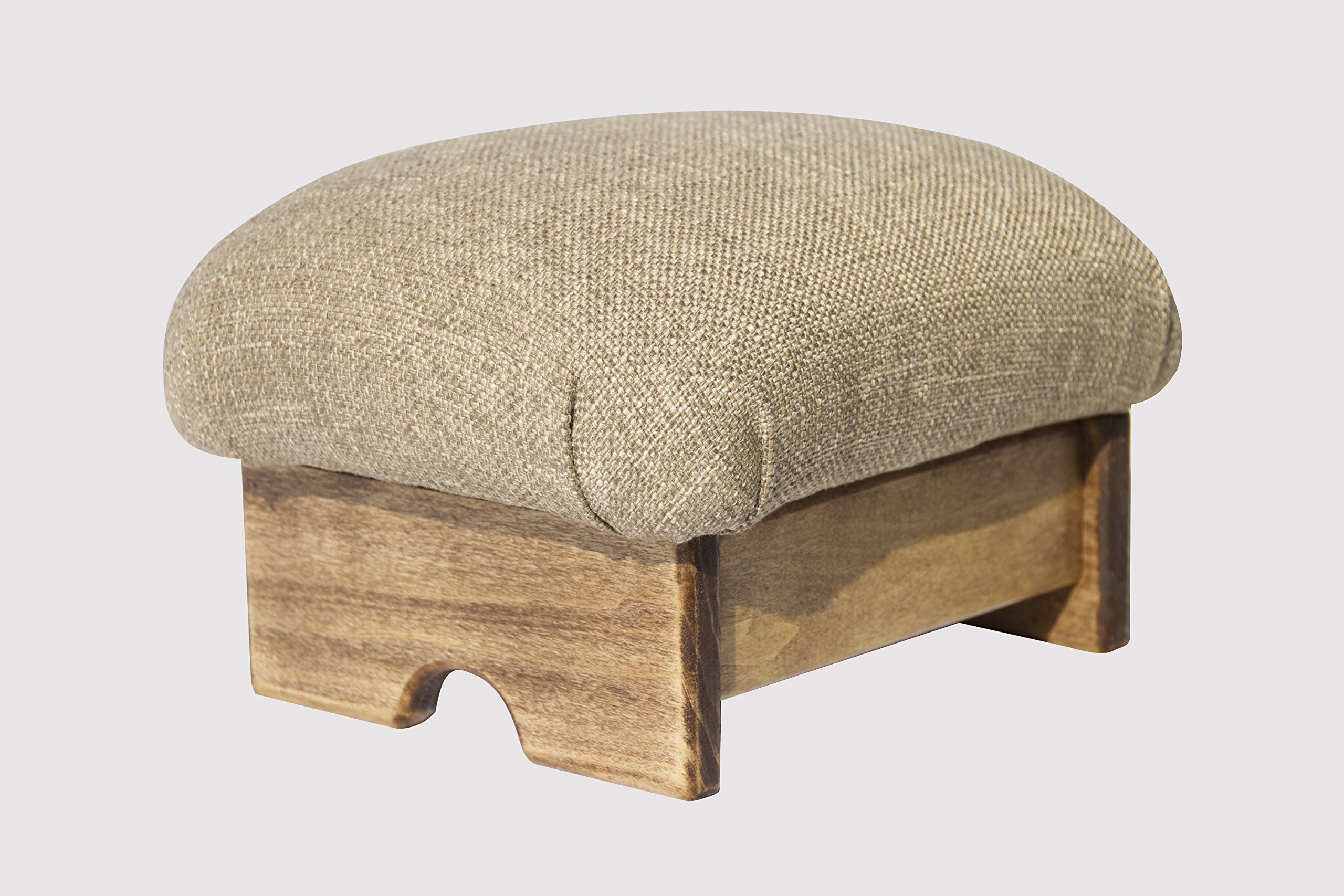 KR IdeasMini Padded Foot Stool, Desert Sand, 7" Tall, (Made in The USA) (Desert Sand - Maple Stain)