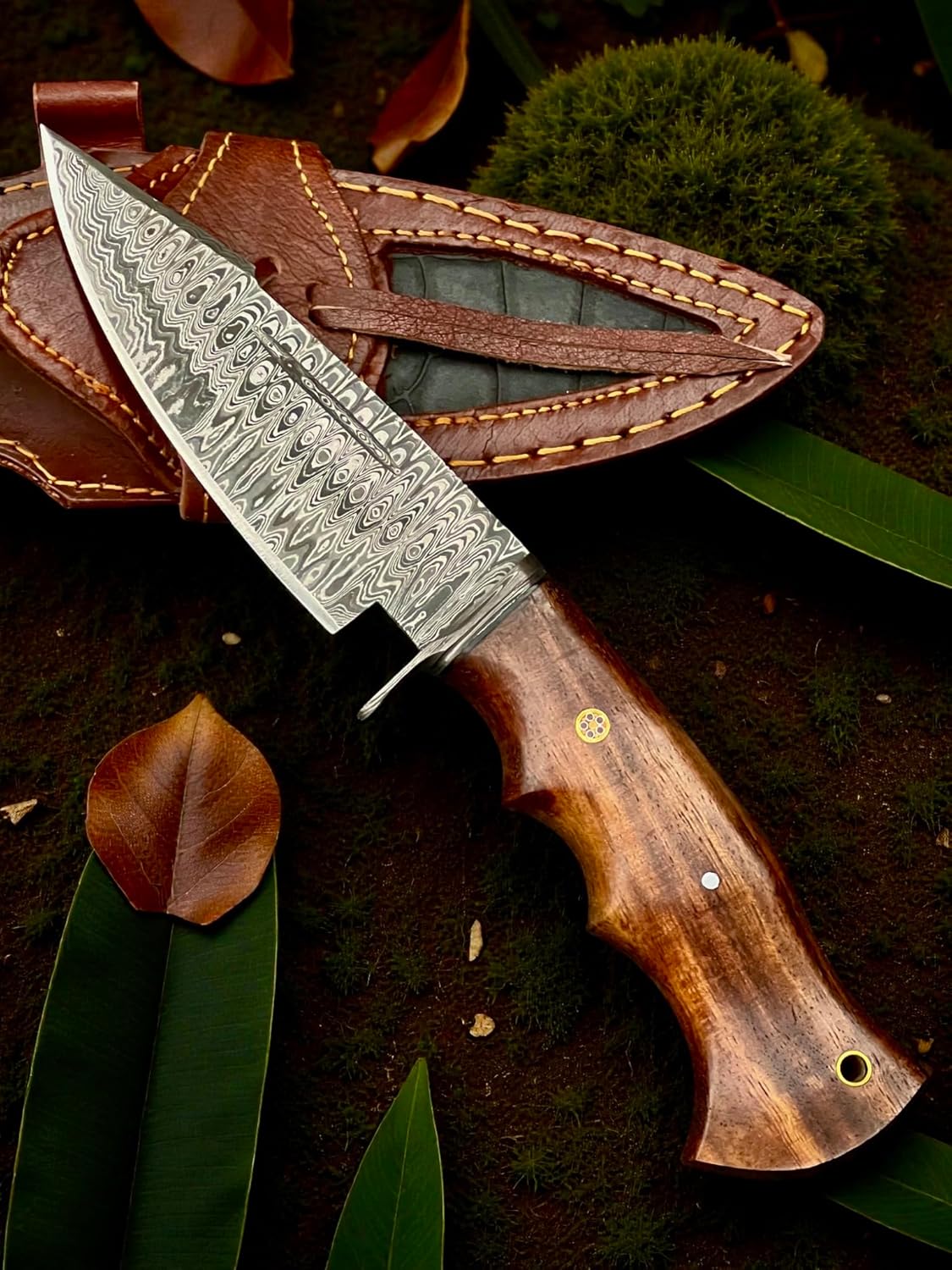 Poshland Handmade Damascus Steel 9 Inches Full Tang Skiner Knife - Solid Blank Blade