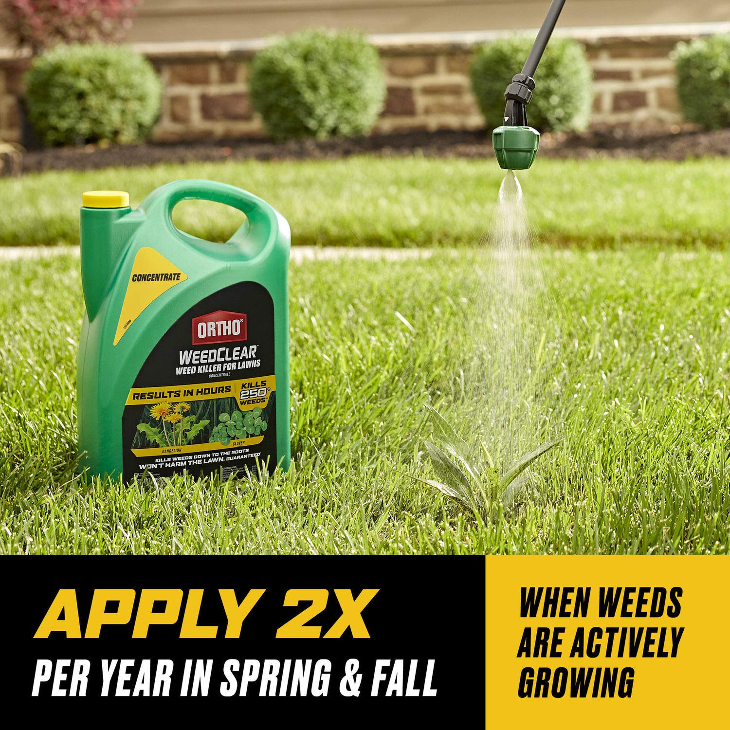Ortho WeedClear Weed Killer for Lawns Concentrate: Treats up to 64,000 sq. ft., Won't Harm Grass (When Used as Directed), Kills Dandelion & Clover, 1 ...