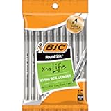 BIC Round Stic Xtra Life Black Ballpoint Pens, Medium Point (1.0mm), 10-Count Pack of Bulk Pens, Flexible Round Barrel for Writing Comfort, No. 1 Selling Ballpoint Pens