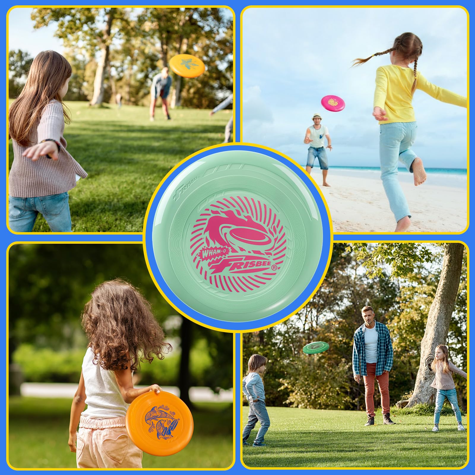 Wham-O Frisbee Go Disque Volant, 22.86cm Jouet Léger pour Débutants Enfants Garçons Filles 5 Ans et Plus, Jeu d'Extérieur pour Plage Parc Jardin - 70g