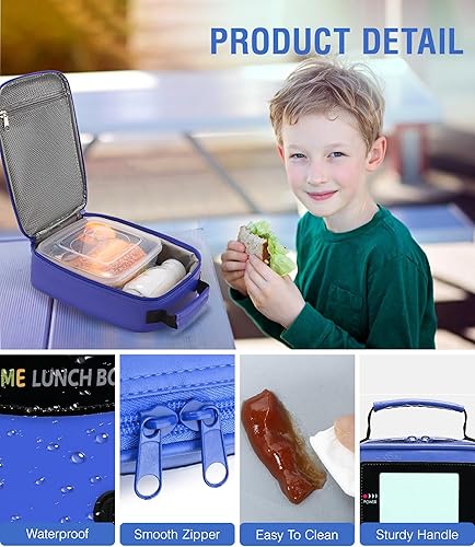 Miniatura 5 de Boys Lunch Box,Gamer Lunch Box for Boys Kids,Leather Insulated Lunch Bag for Kids,School Thermal Meal Cooler Lunch Boxes for Boy Kid
