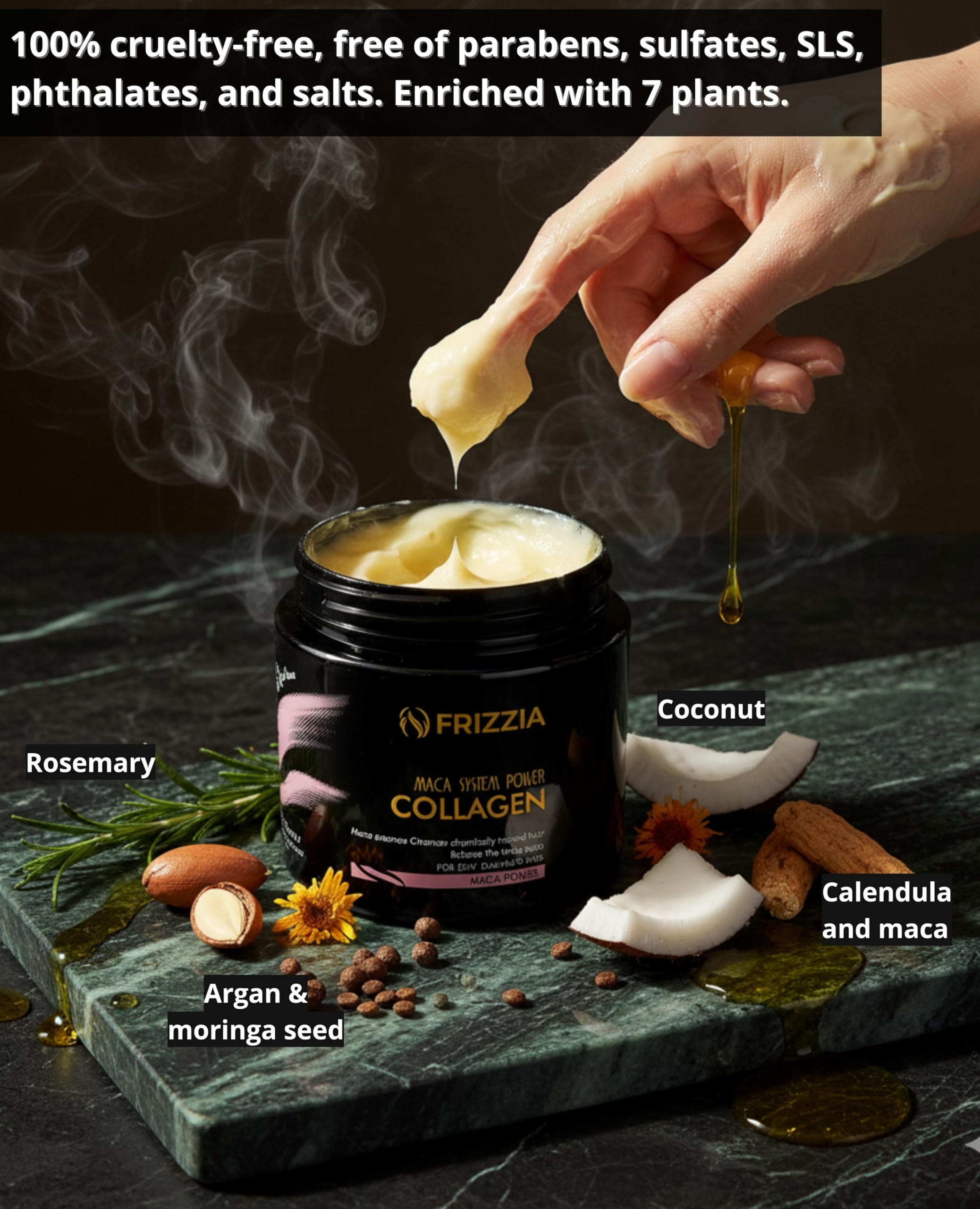 Mascarilla capilar ULTRA Colágeno, FÁCIL de usar. Con aceite de argán y maca. Hidratación y brillo, tratamiento antiencrespamiento para cabello seco y dañado, suavidad profesional, 16.9 fl oz 7