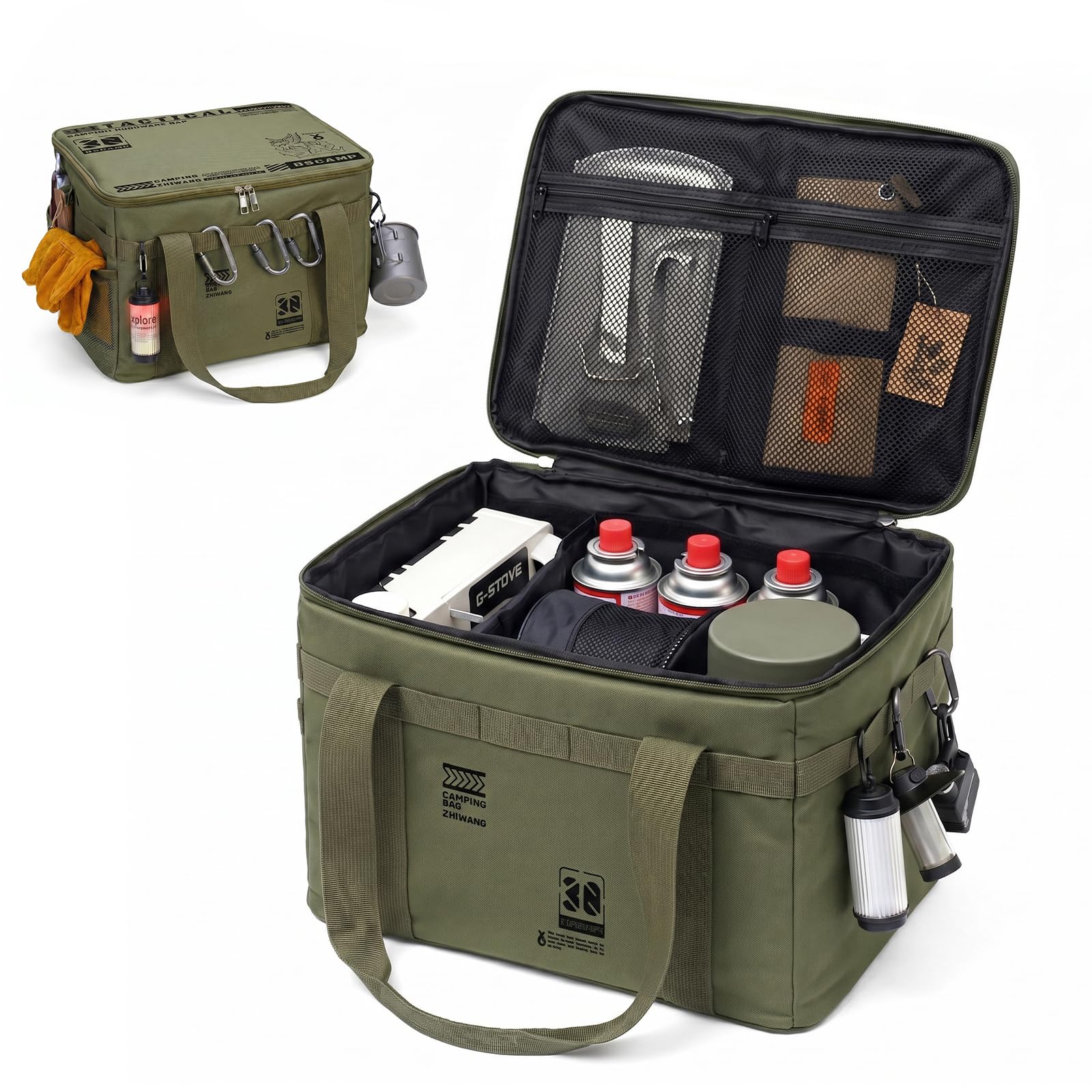Campingbox faltbar, ZoneYan 30L camping gear organizer, picknick-organizer-tasche, taktische camping tasche, picknick aufbewahrungstasche, Die perfekte Wahl für Campingbegeisterte
