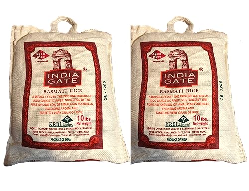 Miniatura 2 de Basmati Rice - Puerta de la India - Puro y sabroso 20 libras (2 bolsas de 10 libras cada una)