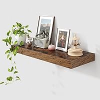 Vista 50 de Estantes flotantes de 12 pulgadas de profundidad, juego de 2 estantes flotantes marrones de 16 pulgadas, estantes rústicos de 16 pulgadas de ancho x
