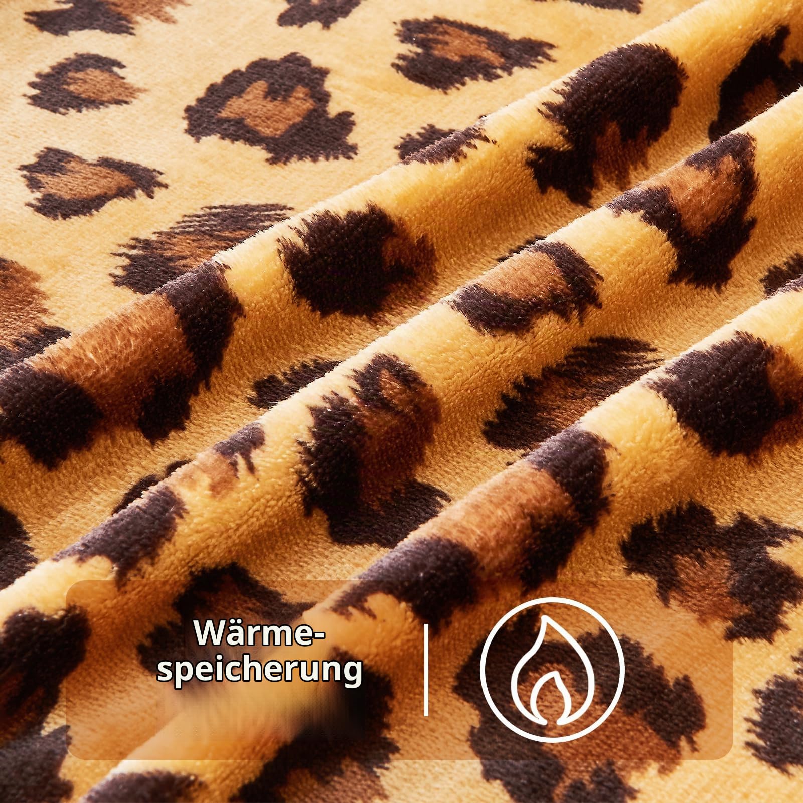FY FIBER HOUSE Überwurfdecke mit Leopardenmuster, 300 g/m², dick, weich, flauschig, Geparden-Druck, Raumdekoration für Bett, Couch, Sofa, 152,4 x 203,2 cm, Dunkelbraun