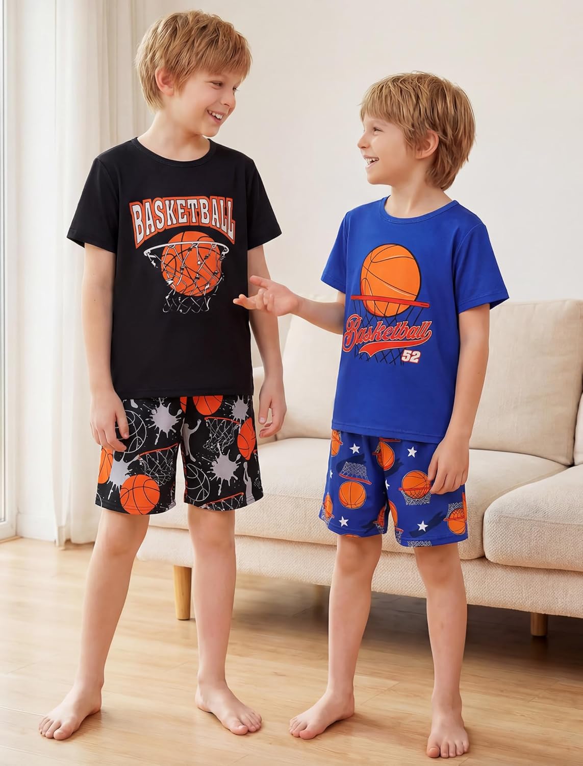 Mikrdoo Boys Pajamas Short Sleeve Summer Cool PJs Set 2-Piece Cozy Sleepwear for Kids Size 6-16 Years - Image 2