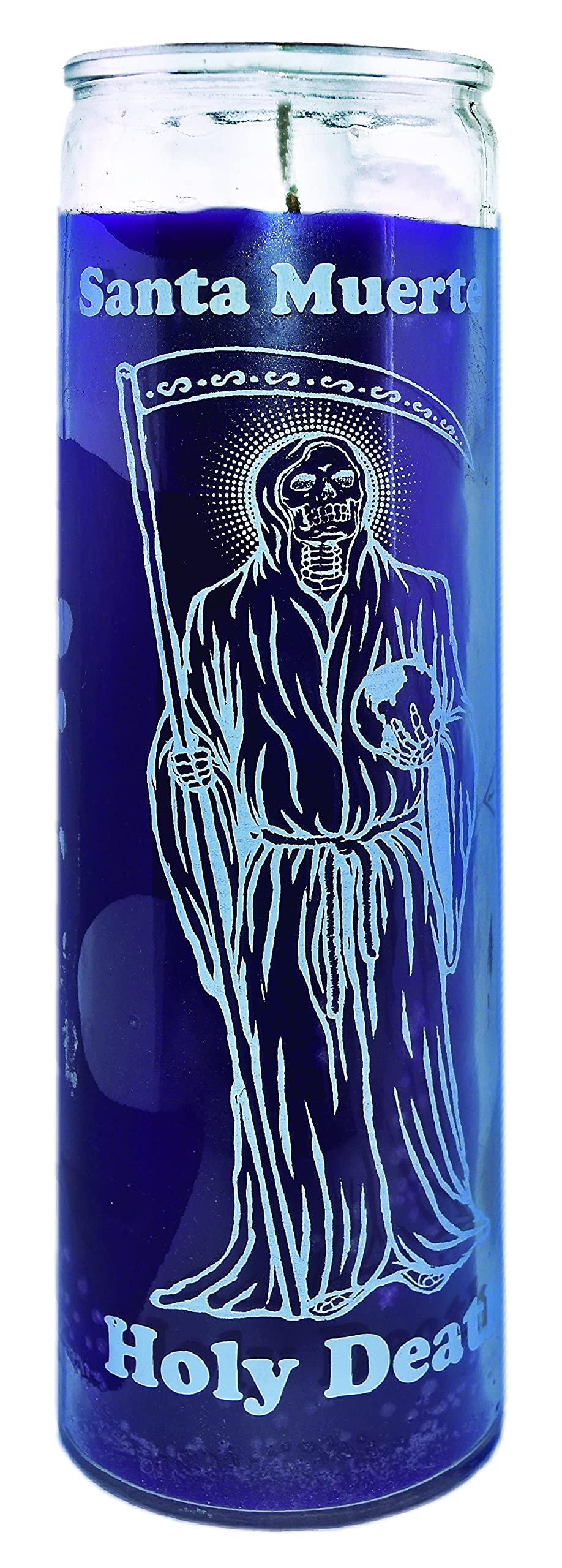 3 PCS Candles VELADORAS HOLY Death Purple Santa Muerte MORADA UNSCENTED Burns 120 HRS