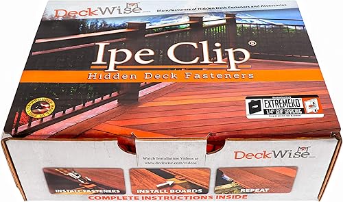 DeckWise (Negro) Ipe Clip EXTREMEKD - Sujetadores ocultos para cubierta, 14 de pulgada de espaciado, acero inoxidable negro #8x2 tornillos de cabeza