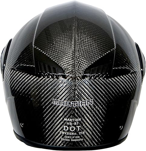Miniatura 7 de Martian Casco modular de fibra de carbono auténtica, con tapa completa, para motocross, doble deporte, aprobado por DOT