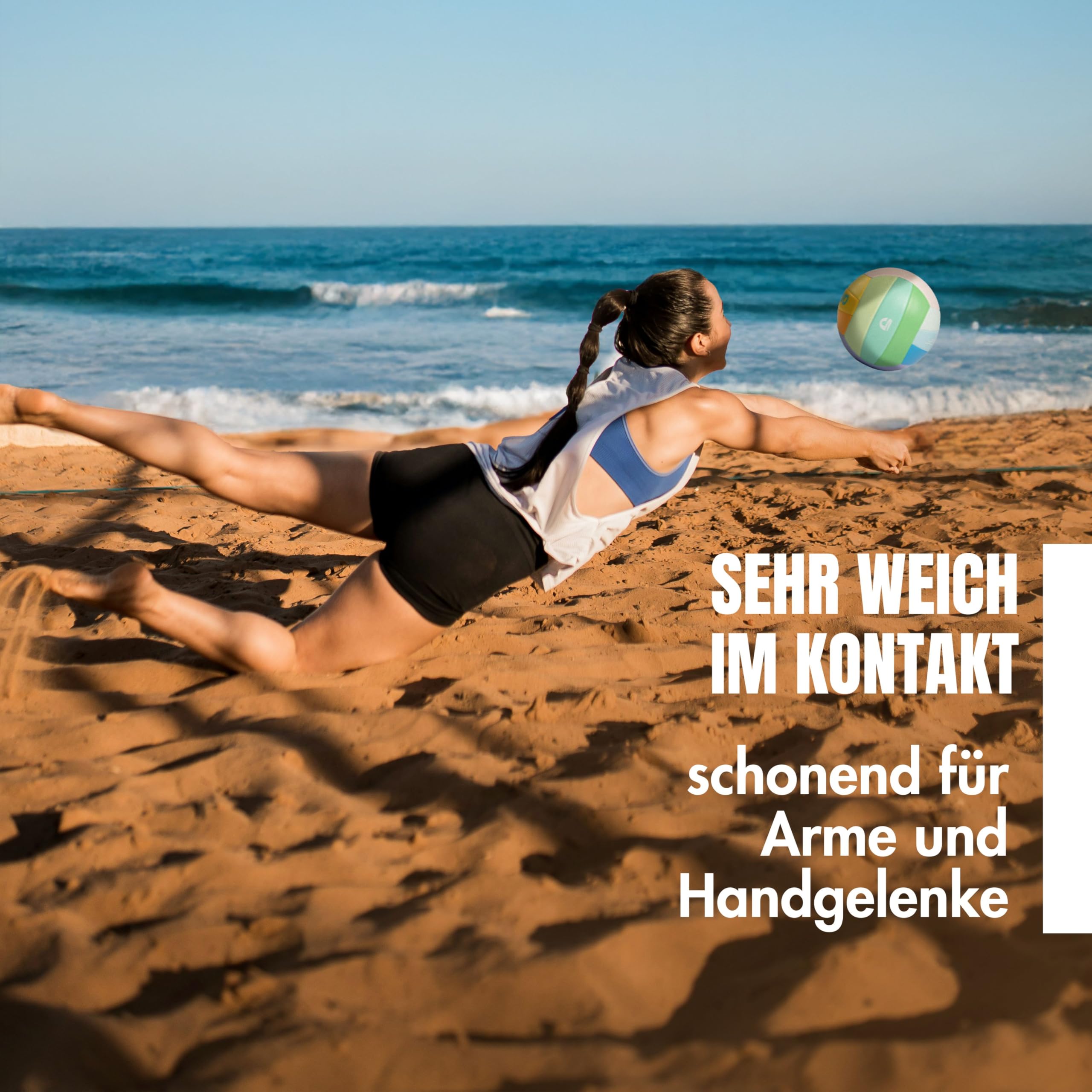 Sunsetter Beachvolleyball – Weicher Soft Beach-Ball 2026 in offizieller Größe 5, DVV Zertifiziert, weiche Oberfläche – ideal für Outdoor Volleyball, Strandsport, Sandsport & als Geschenk