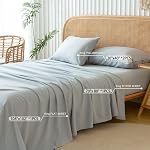 COTTEBED King Size Sheet Set - Comfy Breathable & Cooling Washed Polycotton Bedding Sheets - Hotel Luxury All Season Use Bed Sets - Extra Soft - 16-Inch Deep Pockets - Easy Fit - 4 Piece Set - Grey