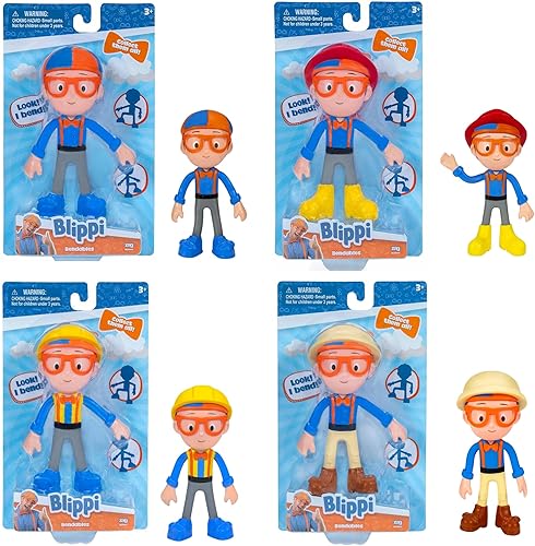 Miniatura 1 de Blippi Bendables - Juego de figuras de 5 pulgadas (5.1 in), las 4 figuras flexibles