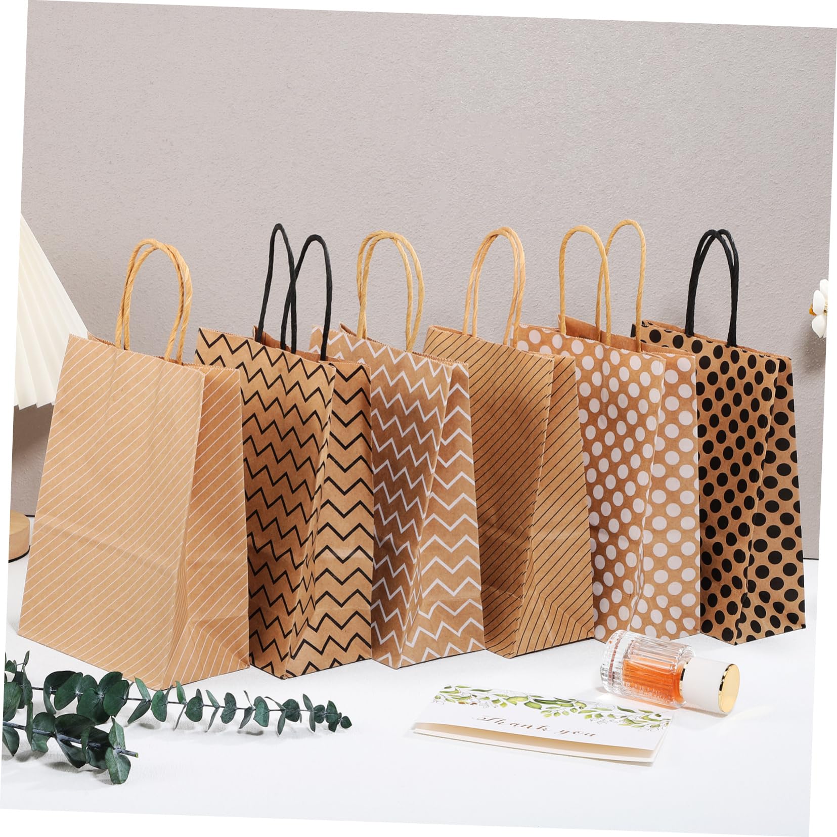 ARTIBETTER 3 Sätze Geschenkbeutel Aus Kraftpapier Griffe Groß Party Tasche Über Nacht Flache Papiertüten Verpackungstüten Aus Papier Papiertüte Mit Tragegriff 12 Stücke * 3