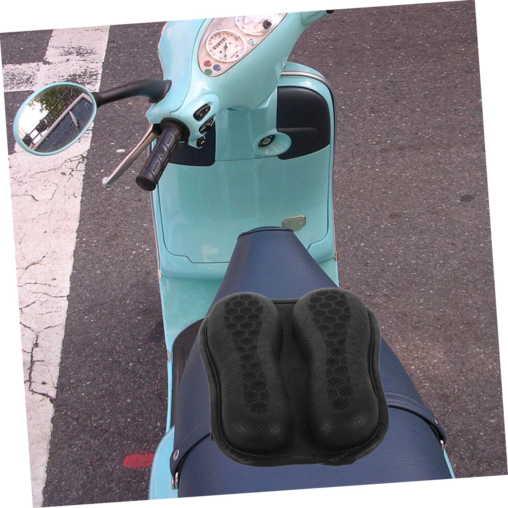 Cojín de Asiento de Motocicleta Negro de Gel 3D para Verano