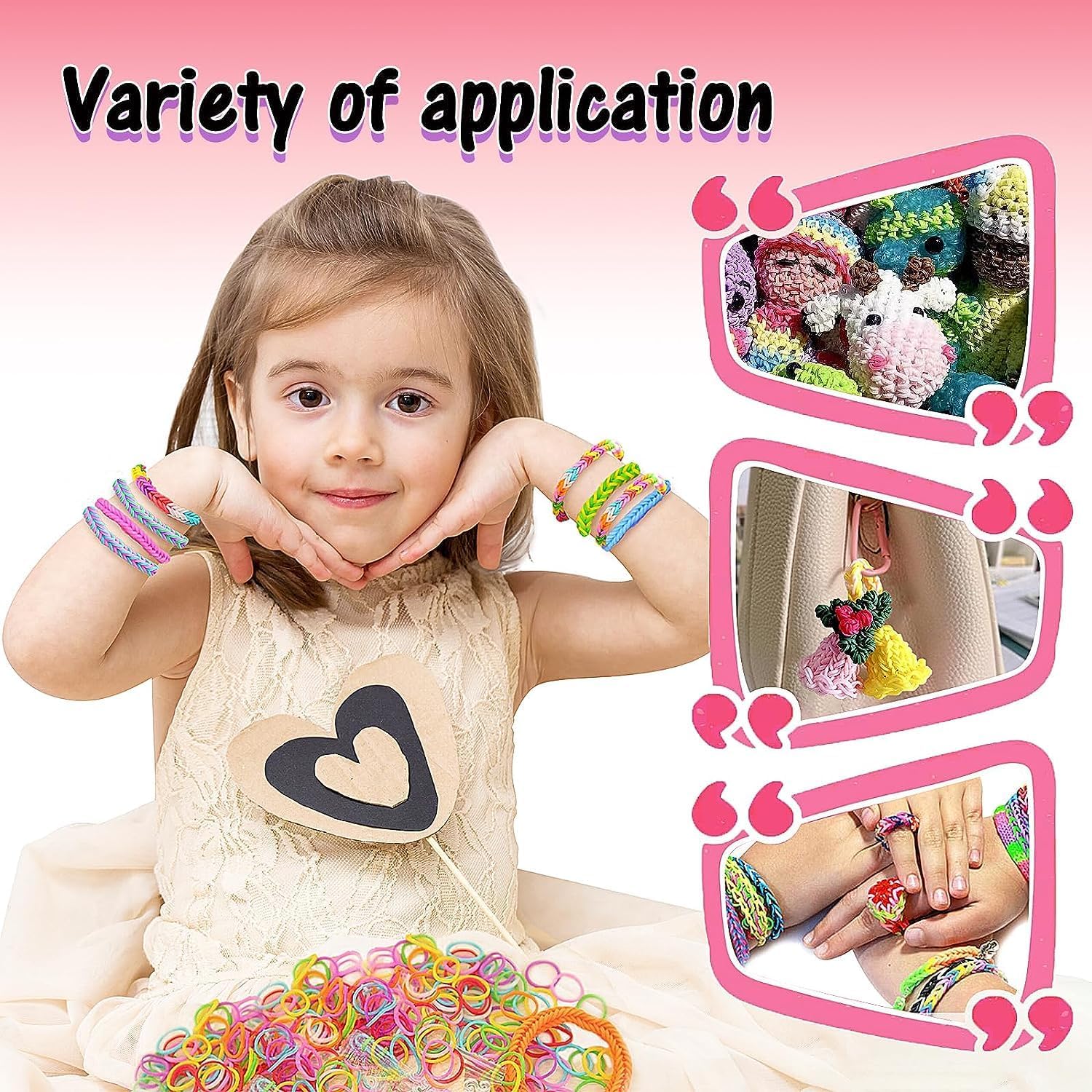 FunzBo Elastici per Braccialetti,15000+ kit braccialetti fai da te bambina 28 Colori braccialetti elastici kit