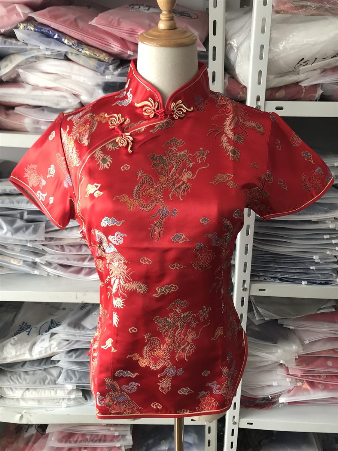 Shanghai Story Chinese Cheongsam Shirt Short Sleeve China Blouse for Women - Image 2