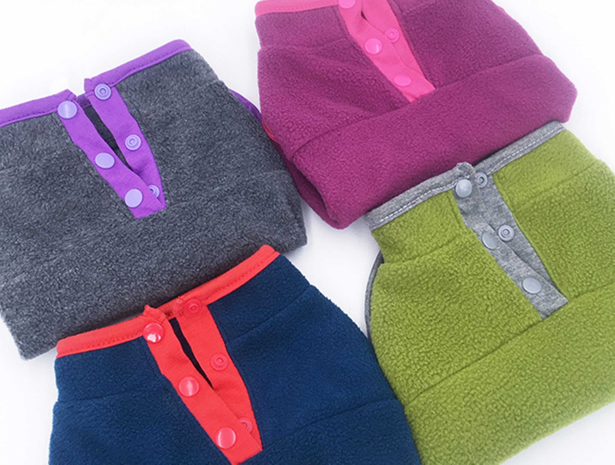 MeiAOBest 4PCS Pet Clothes, Dog Cold Weather Coat Warm Dog Jumper Soft Fleece Vest Jacket Pullover Costume for Puppies Small Dogs_XS(4PCS) โ image 1