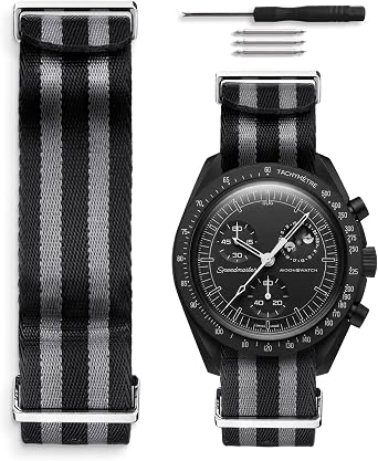HORACE NATO Watch Strap 20mm Soft Nylon   Compatible with Omega x Swatch MoonSwatch   Tools Included