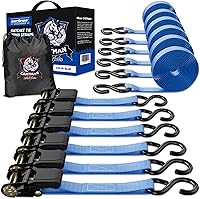 Vista 8 de Cartman 1" x 15' amarre de trinquete hasta 1500lbs 6pk en bolsa de transporte, correas de carga
