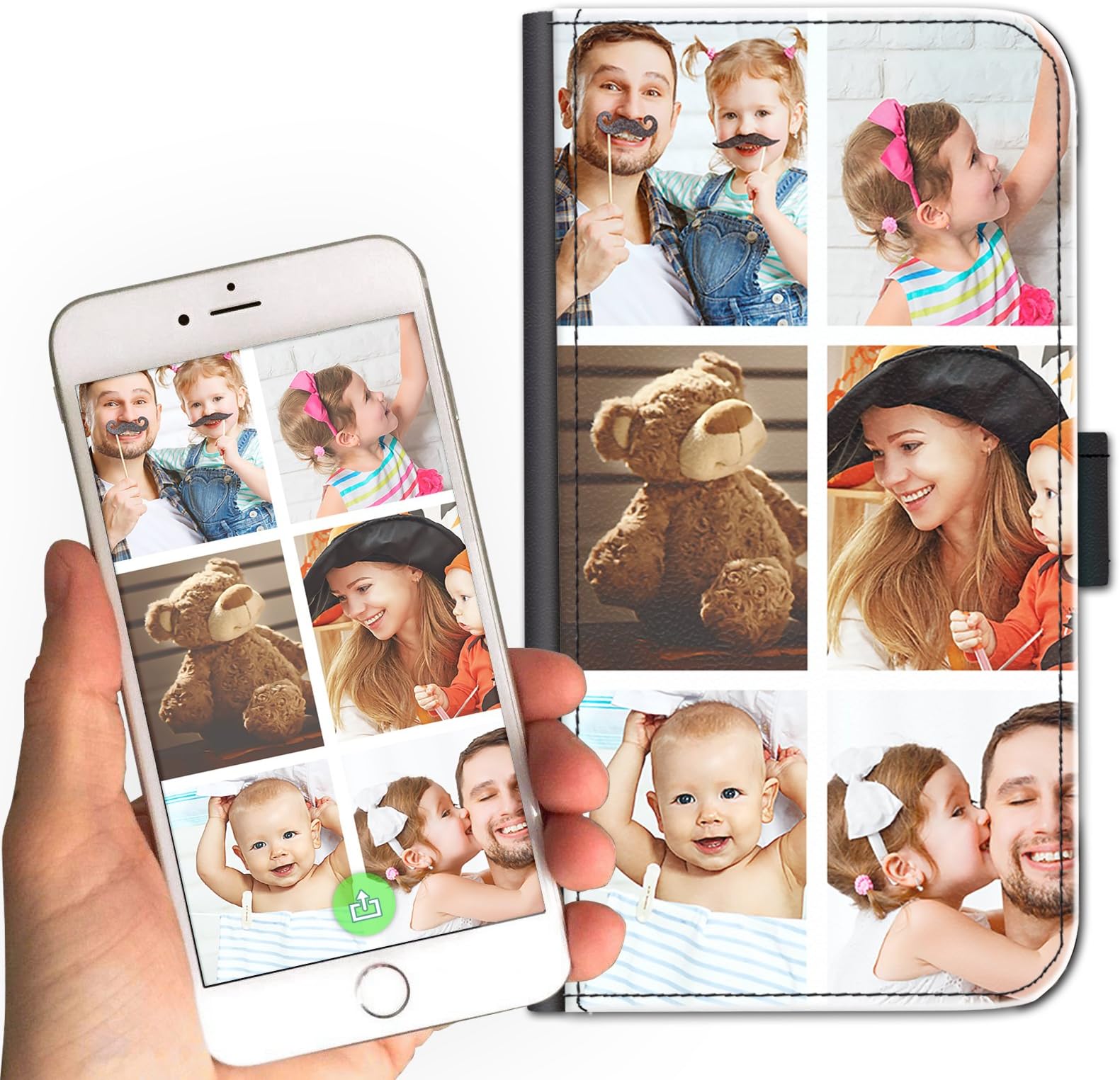 Hairyworm Personalised Phone Case For Samsung Galaxy C9 Pro Phone, Custom Photo, Image on Leather Side Flip Wallet Phone Case, Phone Cover - Design It Myself