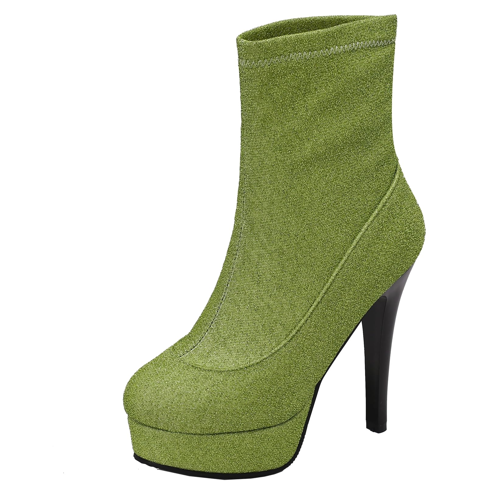 Womens Elegant Round Toe Block Heel Ankle Boots Zipper Dress Shoes Elegant Choice for Fall and Winter Dates