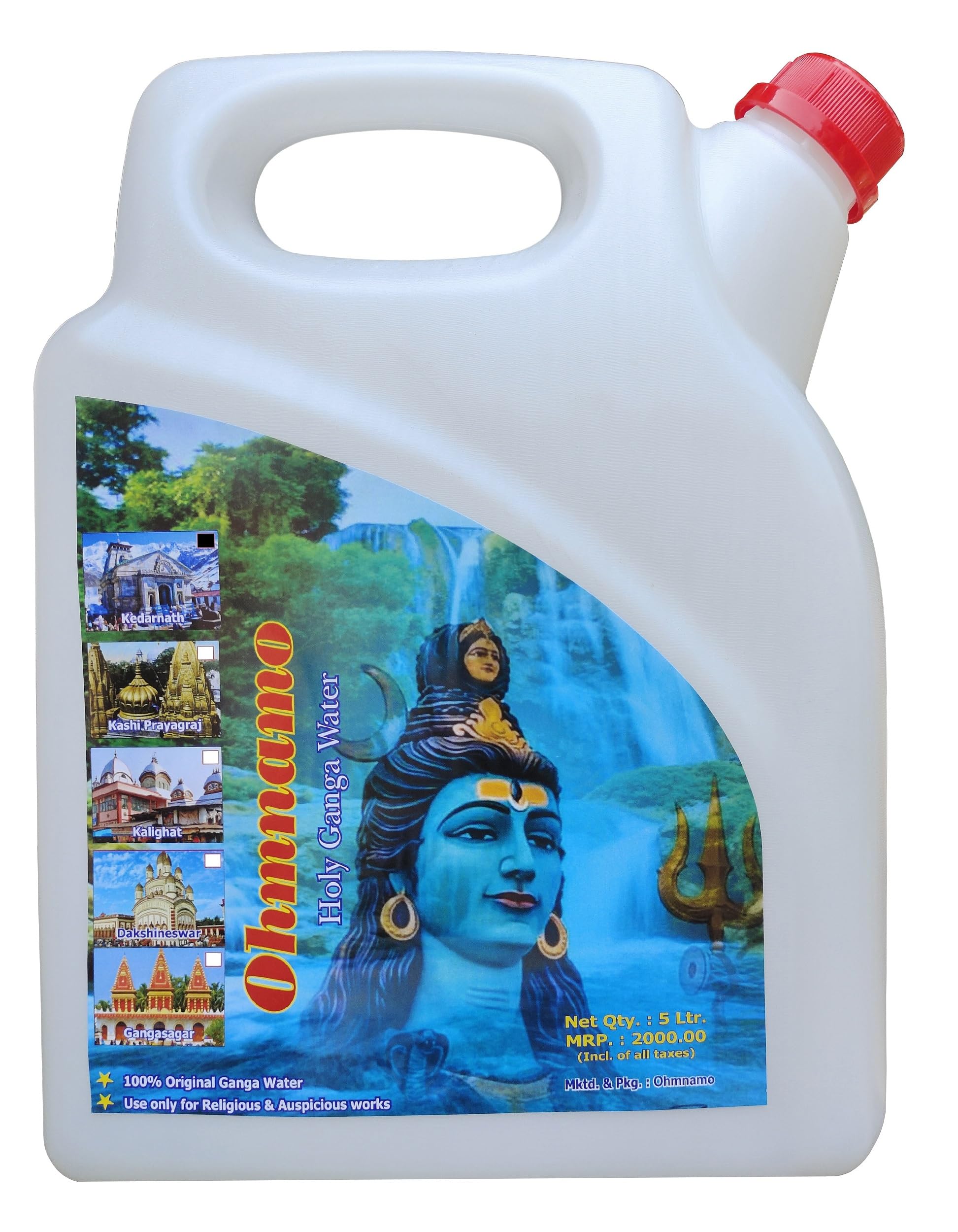 OhmnamoOhmnamo Kedarnath 5 Litre Gangajal for Puja(unfiltered) | Hand Collected [Model: Ked_5_Exide]