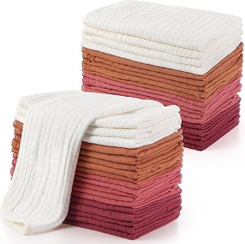 Buryeah 20 paños grandes para eructos de 20 x 10 pulgadas, varios colores, pañales para bebé, 6 capas absorbentes, toallas faciales (varios colores)