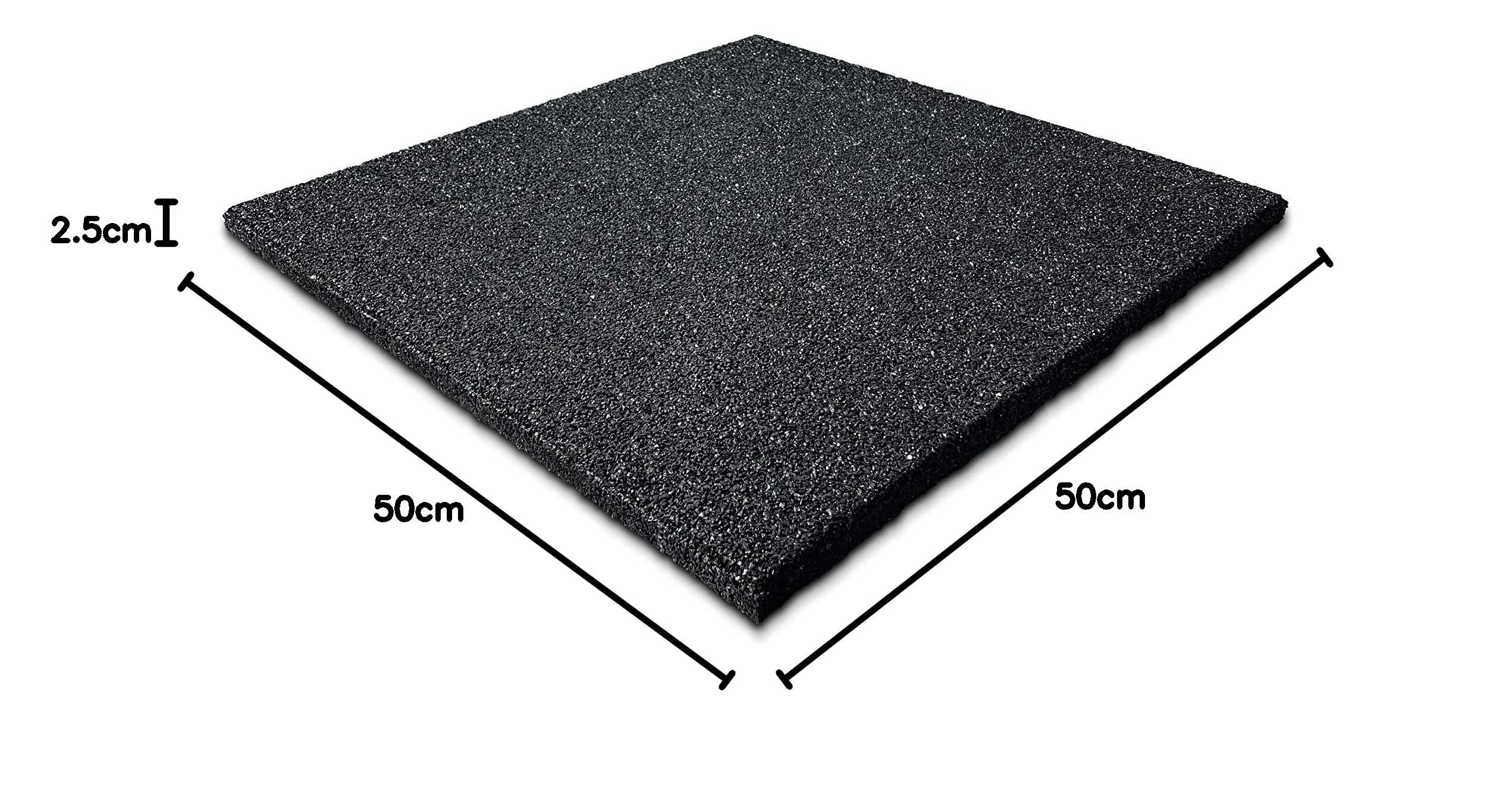 6x Spielplatzmatte Fallschutzmatten Gummiplatten Gummimatten Schaukel Schwarz 50x50x2,5cm