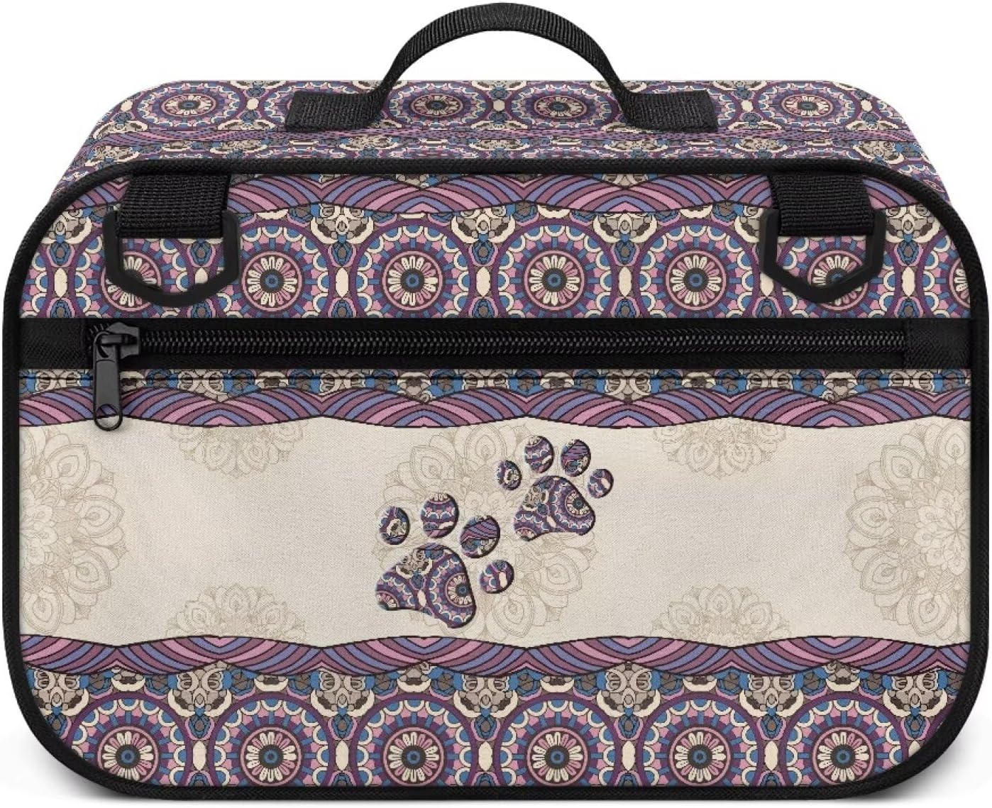 South American Stroller Organizer Bag for Mom Aztec Dog Paw Fashion Stroller Caddy Organizer with Cup Holder Portable Baby Strollers Travel Bag for Outdoor Easy to Carry