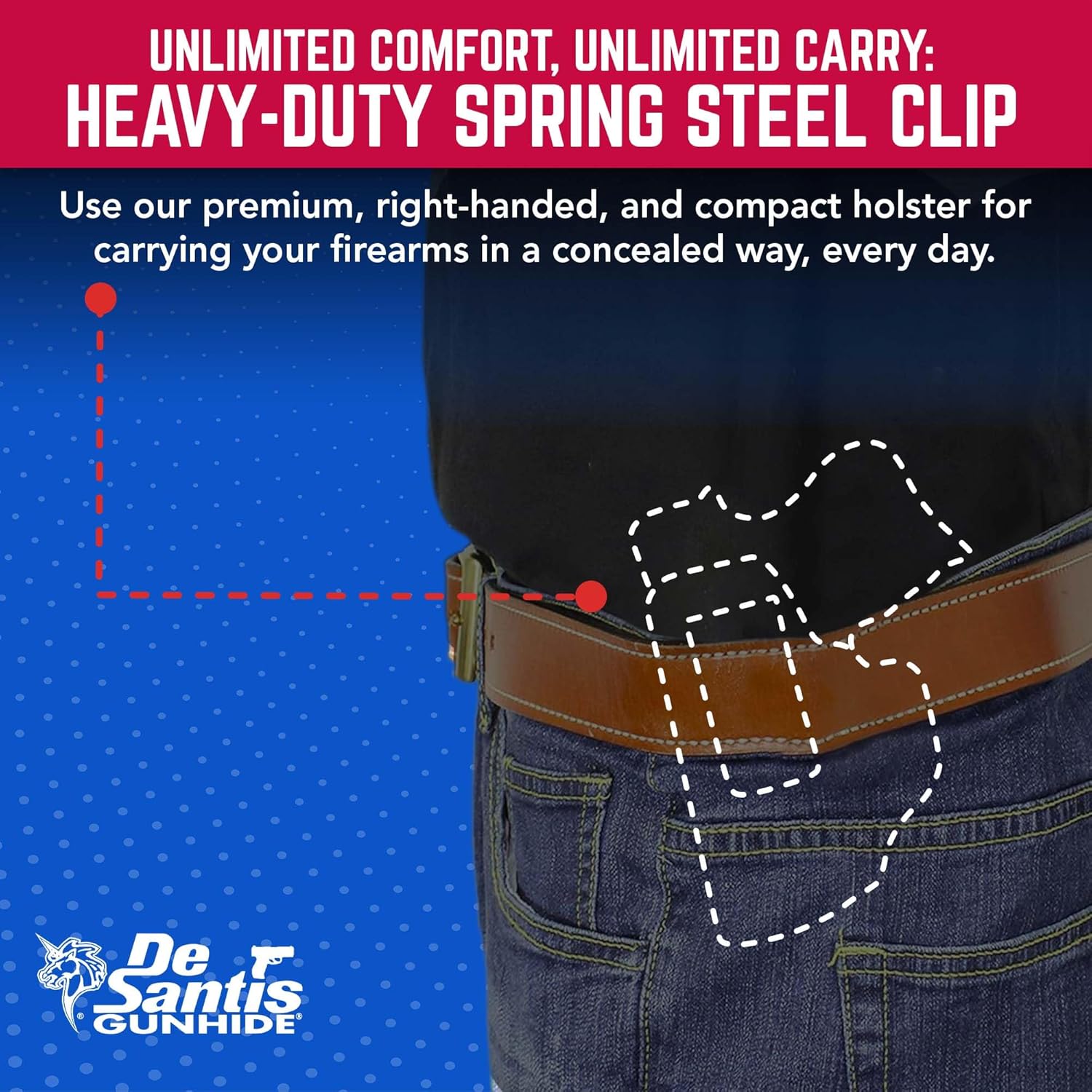 DeSantis Inside Heat IWB Holster - Concealed Carry Gun Holster for SIG P365, Leather Holster IWB, Compatible with the SIG SAUER P365, SIG P365 SAS - Right Hand Draw, Black
