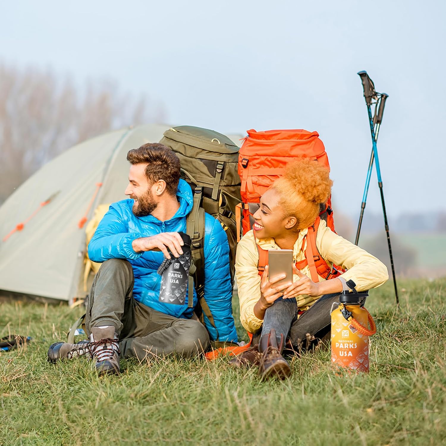 National Parks Water Bottle – 64 oz Insulated Stainless Steel Water Jug with 75 Park Stickers, Outdoor Accessories & Gift Box – BPA-Free – Ideal for Hiking, Camping & Travel - Image 6